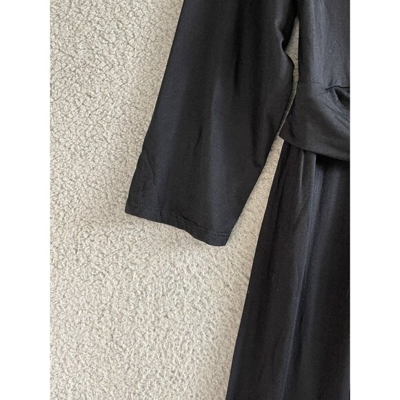 New Pink Blush Maternity Dress Womens Size Large Black Front Knot Long Sleeve - Picture 7 of 15